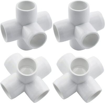 #ad #ad 4 Pack 3 4quot; 5 Way PVC Fitting Elbow Furniture Grade Pipe Connector for DIY PVC $26.84