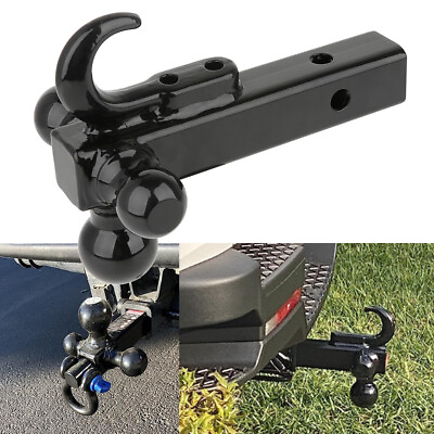 #ad 2#x27;#x27; Trailer Hitch Tri Ball Mount Receiver Tow Hook Class 3 4 For Ford F 150 F150 $37.99