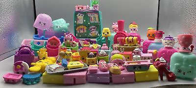 #ad Large Lot Shopkins Toys Accessories Backpack Bag Littles Food Mixed 42 Pieces $34.99