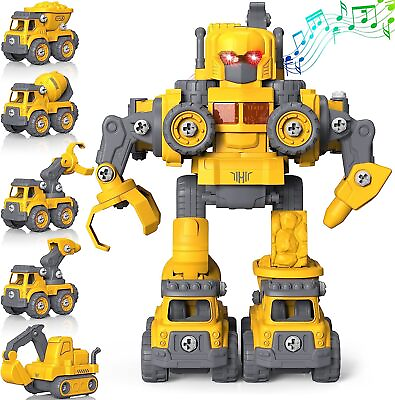#ad Take Apart Robot Toys Vehicle Set 5 in 1 STEM Toys for 4 5 6 7 8 Year Old Boys $41.96