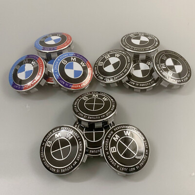 #ad 4PCS 68mm Wheel Center Caps Hub Caps Logo Badge Emblem for BMW 50th Anniversary $14.99