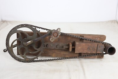 Unusual Unknown Vintage Wooden Bike Pedal Pipe Turning Piece Mounted to Board $224.96