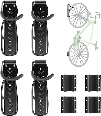 #ad 4 Pack Bike Rack for Garage with Tire Tray Wall Mount Bike Hanger for StorageV $37.39