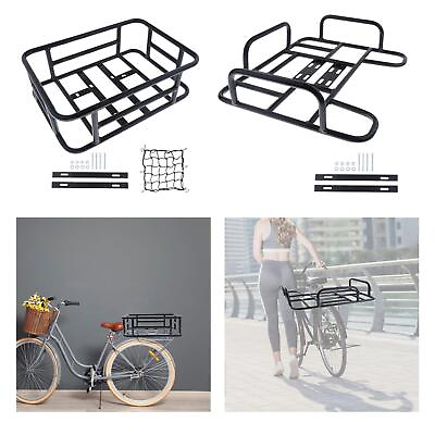 #ad Bike Rear Basket Takeaways Carrier Metal Rainproof Bicycle Rear Cargo Rack $82.33