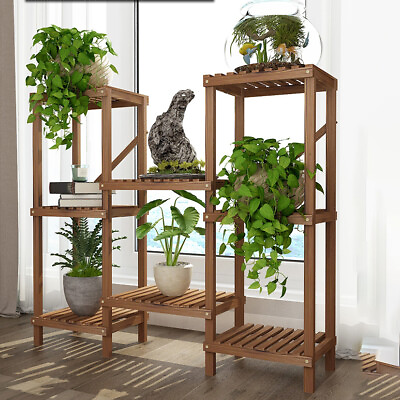 Wood Plant Stand Flower Rack Flower Pots Holder Cube Display Multi way DIY Stand $34.99