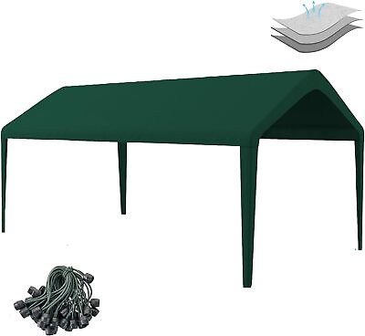 #ad Carport Replacement Canopy Cover 12#x27;x20#x27; for Tent Top Garage Deep Green $154.86