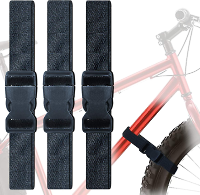 #ad 3 Pack Adjustable with Buckles Bike Rack Straps Bicycle Wheel Stabilizer Straps $28.99