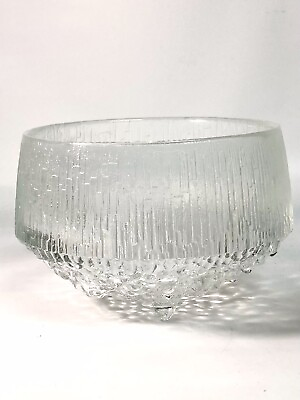 #ad Modernist IITTALA Ultima Thule 3 footed 6 1 2”dia. Bowl Carved Ice Finland Nice $38.50