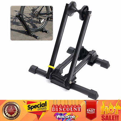 #ad Foldable Bike Floor Parking Storage Stand Wheel Holder for 24 27quot; Road Mountain $25.38