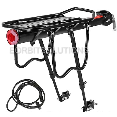 #ad Bike Rear Carrier Rack Mountain Road Bicycle Pannier Luggage Cargo Holder 55LBS $38.99