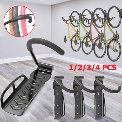 #ad 1 4pc Bike Rack Wall Mount Hooks Bicycle Vertical Storage Hanger Garage Stander $19.99