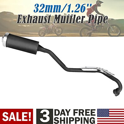 #ad 32mm 1.26#x27;#x27; Exhaust Muffler Pipe For 110cc 125cc Dirt Pit Bike ATV Quad Buggy $55.55