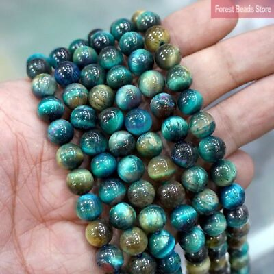 Tiger Eye Stone Bead Loose Round Beads DIY Charm Bracelet Makings 15quot; 6 8 10MM $4.45