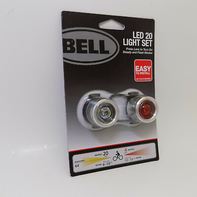 #ad NEW Bell LED 20 Lumen Clip on Front amp; Rear Bicycle Lights Batteries Included $8.00