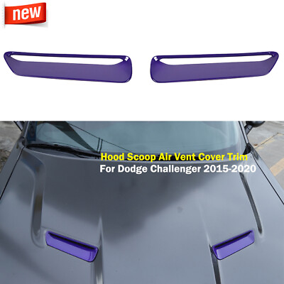 #ad Hood Scoop Air Vent Cover Trim For Dodge Challenger 2015 2020 Purple Accessories $20.49