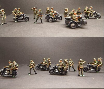 #ad 1 72 German Motorized Unit camouflage uniform 4 motorcycles 14 men 6121 $199.99