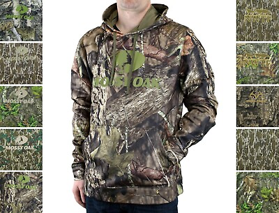 #ad Mossy Oak Hoodie Pullover Men#x27;s Performance Hunting Camouflage Fleece Lined $24.99