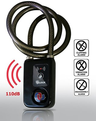 #ad Nulock Alarmed Keyless Bluetooth Smart Bike Motorcycle Gate Lock Splash proof $47.00