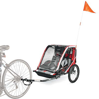 #ad Deluxe Bicycle Trailer for 2 Children up to 50 lbs each model T2 color Red NEW $166.85