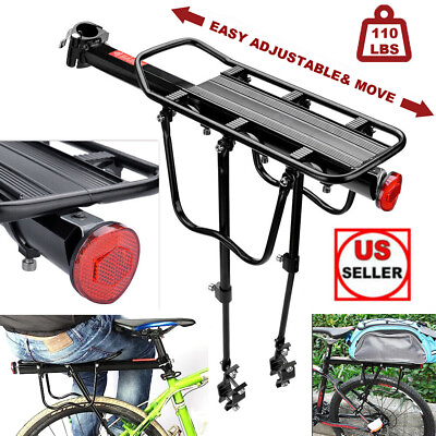 #ad 110lb Rear Bike Rack Bicycle Cargo Rack Pannier Luggage Carrier Holder Seat Fram $22.89