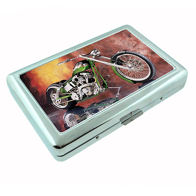 #ad #ad Motorcycle D6 Silver Cigarette Case Metal Wallet Sexy Cool Bike $16.95
