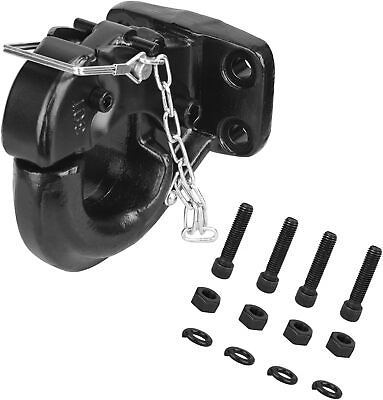 #ad ANGCOSY Pintle Hook Trailer Hitch for 2 1 2 Inch Lunette Ring with Mounting Kit $55.99