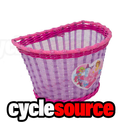 #ad ENIX Princess Kid#x27;s Children#x27;s Bike Bicycle Basket Sparkle Glitter Purple Pink $14.99