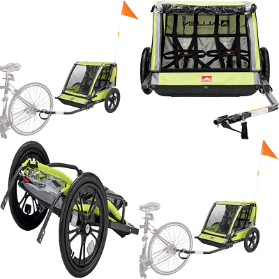2 Child Bicycle Trailer Bike Kids Carrier Cart Children Cargo Coupler Folding $239.98