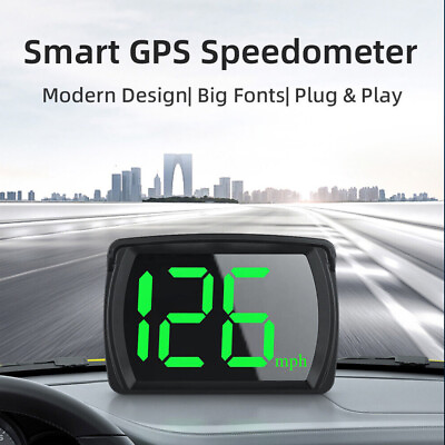 #ad Smart Car Digital GPS Speedometer HUD Head Up Display MPH Speed HD Universal ABS $10.99