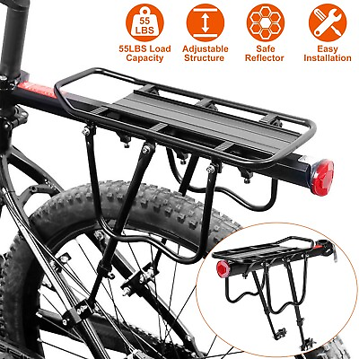 #ad Bike Back Rear Rack Bicycle Seat Post Frame Carrier Holder Cargo Rack 55lbs Load $26.47