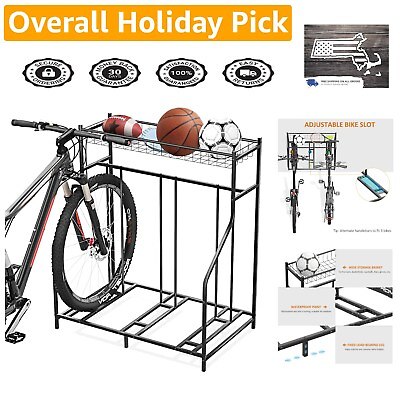 #ad Quick and Secure Freestanding Bike Rack Efficient Assembly Black $132.97