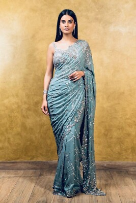 Bridal Saree Party Designer Pakistani Heavy Women Sari Wedding Indian Bollywood $50.59