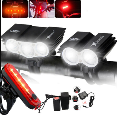 #ad 90000LM Super Bright LED Bike Light Bicycle Torch Front Rear Lamp Rechargeable $23.99