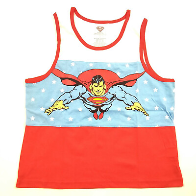 #ad #ad Superman Tank Top DC Comics Official Patriotic Colors Summer Cool Boys Girls $8.97