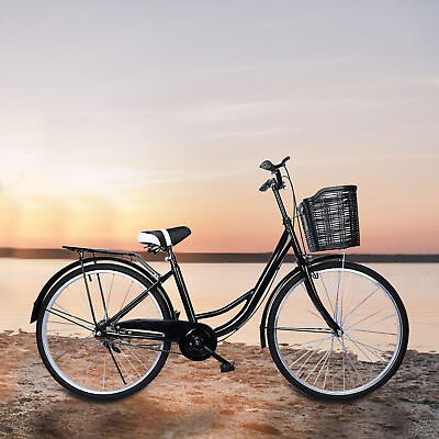 #ad #ad 26quot; Beach Cruiser Bike Adult Bicycle Soft SaddleCommuter Bike w BasketV Brakes $199.89
