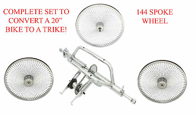 #ad NEW 20quot; CHROME COMPLETE SET TO CONVERT A 20quot; BIKE TO A TRIKE ALMOST GONE $559.99