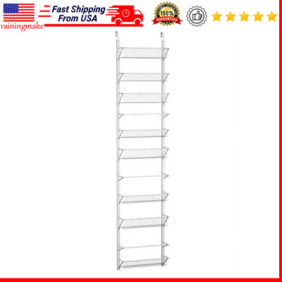 #ad #ad 8 Tier Hanging Wall Rack Metal Pantry Shelves Closet Bathroom Kitchen Storage US $34.99