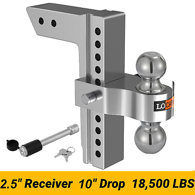 #ad Trailer Hitch Fits 2.5 Inch Receiver 10 Inch Adjustable Drop Hitch 18500LBS $139.99