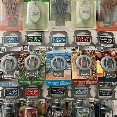 #ad Yankee Candle Car Jar Ultimate Air Freshener Vent Clip Sticks Odor Neutralizing $9.99