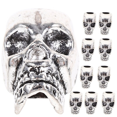 #ad 10 Pcs DIY Spacer Skull Accessories Hand Jewelry Body Charms Halloween $5.53