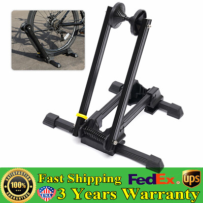 #ad Bicycle Bike Wheel Floor Parking Storage Stand Display Rack Folding Holder Black $24.70