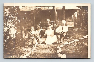 #ad Patterson Grove PA Ladies amp; Gentlemen Sitting on Dirt near Rustic Wood Cottage $23.74