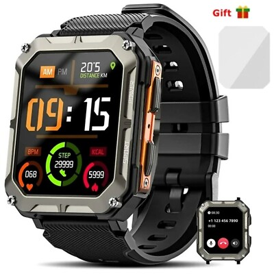 #ad #ad Military Smart Watch Men Answer Make Calls BP HR Monitor Fitness Tracker Watch $26.99