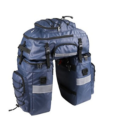#ad 3 in 1 Bike Bag Bike Pannier Bag Rack Saddle Bag Backpack Rear Seat Bag Shoulder $49.79
