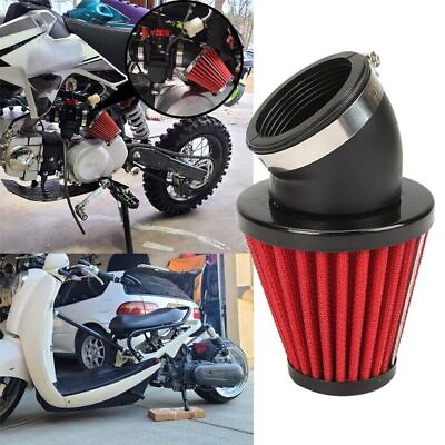 #ad Rad 48MM Motorcycle Red Air Filter Pod Intake Cleaner For Street Bike Scooters $11.99