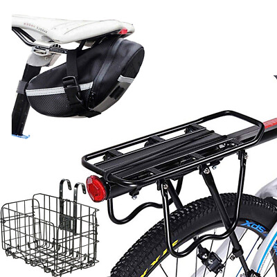 Rear Bike Rack Bicycle Cargo Luggage Carrier Holder Pannier Basket Storage Bag $7.99