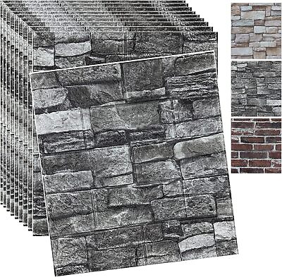 #ad #ad 10 Pcs 3D Tile Brick Wall Sticker Self adhesive Foam Panel Wallpaper 38*35 $9.99