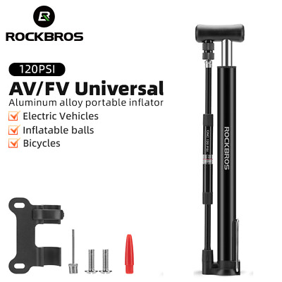 #ad ROCKBROS Bike Pump Portable Mini High Pressure with Barometer 120PSI Ultralight $14.99