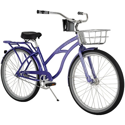 #ad Huffy Sanford Women#x27;s 26 Inch Aluminum Cruiser Bike Purple With Basket $203.00