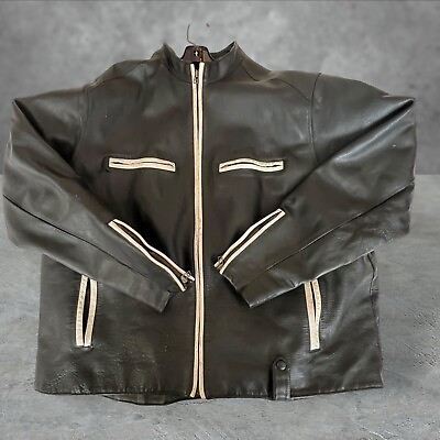 #ad Nike Vintage Rare Limited Edition Leather Bomber Motorcycle Men Jacket Size XXXL $212.49
